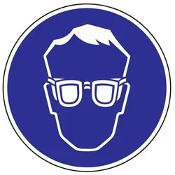 Gebotszeichen Augenschutz benutzen D.200mm Folie selbstklebend blau/weiß