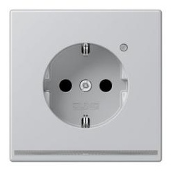 Jung SCHUKO-Steckdose mit LED-Orientierungslicht und Helligkeitssensor (Aluminium)