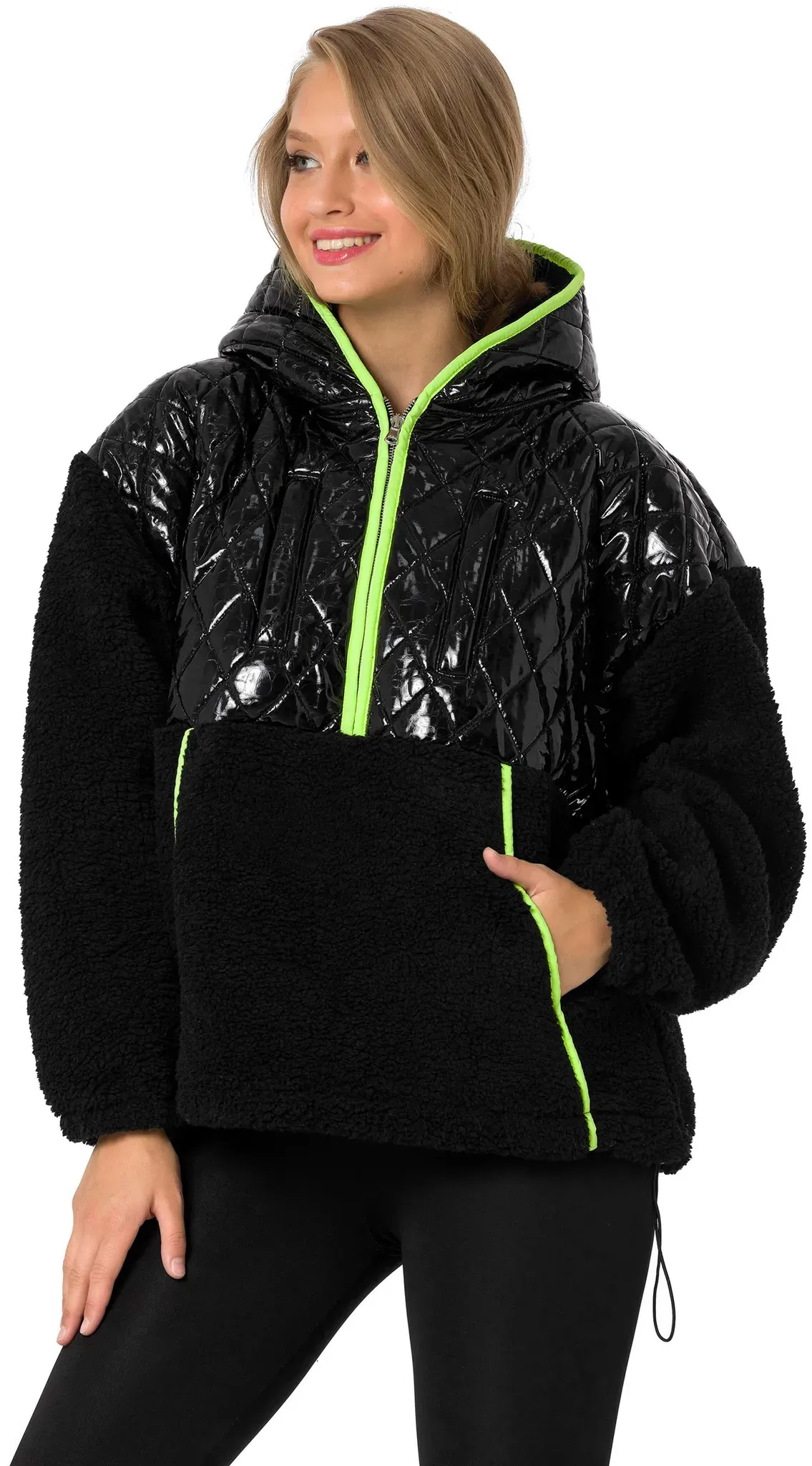 Kapuzensweatshirt CIPO & BAXX Gr. XL, schwarz Damen Sweatshirts -jacken mit glänzendem Stepp-Element
