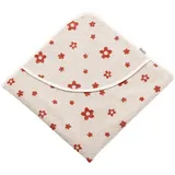 Sterntaler Kapuzenbadetuch 80x80 cm Pferd Sunny - Badetuch mit Blumen Allovermotiv - Babyhandtuch mit Kapuze Baumwolle, Ecru