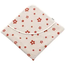 Sterntaler Kapuzenbadetuch 80x80 cm Pferd Sunny - Badetuch mit Blumen Allovermotiv - Babyhandtuch mit Kapuze Baumwolle, Ecru
