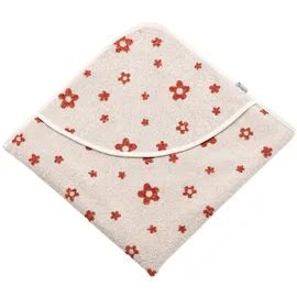 Sterntaler Kapuzenbadetuch 80x80 cm Pferd Sunny - Badetuch mit Blumen Allovermotiv - Babyhandtuch mit Kapuze Baumwolle, Ecru
