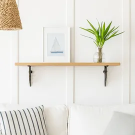 Relaxdays Regalträger, 2er Set, Gusseisen, Mandala-Motiv, antikes Design, Winkel für Regalbretter, Regalhalter, braun