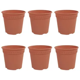 vidaXL Runder Blumentopf Ø 17 x 14 cm Ziegelrot