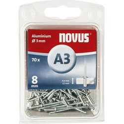 NOVUS Niete Novus 110055306 Blindniete (x L) 3 mm x 8 mm Aluminium Aluminium