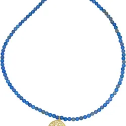 Gemshine Kette mit Anhänger 'Mandala Jade' gold coloured Hellbraun Damen 