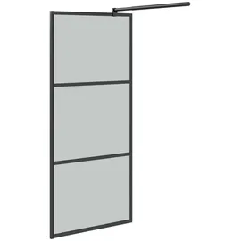 vidaXL Duschwand Walk-In Dusche 80 x 195 cm Dunkel ESG Glas Schwarz