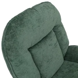 Mendler Relaxsessel HWC-P32 Chenille 80 x 96 x 80 cm Grün mit Hocker