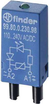 Finder Steckmodul mit EMV-Entstörbeschaltung, mit Freilaufdiode, mit LED 99.80.9.024.90 Leuchtfarbe: Rot 1 St. (99.80.9.024.90)