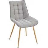 Livetastic Stuhl, Eiche, Hellgrau, Metall, Textil, Füllung: Schaumstoff, Rundrohr, 51x88x62 cm, Esszimmer, Stühle, Esszimmerstühle, Vierfußstühle