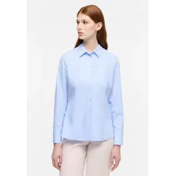 Hemdbluse ETERNA "REGULAR FIT", Damen, Gr. 46, blau (himmelblau), 100% cotton, klassisch, Blusen