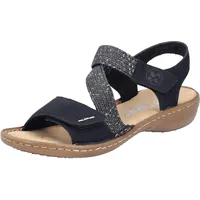 Rieker Damen 60862 Riemchensandalen, Schwarz, 37 EU