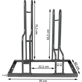 Trutzholm Fahrradständer für 4 Fahrräder höhenversetzt 140 x 75,5 cm Stahl