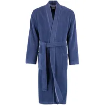 CAWÖ Herrenbademantel Herren Bademantel, Baumwollmischung, Kimono-Kragen, Gürtel, Velours Qualität blau 54-56