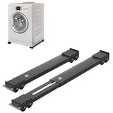 Refined Living Waschmaschinenuntergestell 2St moblies 45-70cm Waschmaschinenuntergestell mit 24 Räder und Bremse, Zubehör für Möbelrollen Transportroller Kühlschrank Unterschrank bis zu 300 kg, Einstellbar MöBelroller mit Anti-Rutsch-Gummi Washing Machine Stand