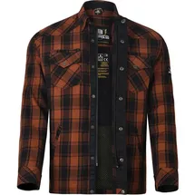 Bores Lumberjack Premium Motorradhemd Orange/Schwarz 3XL