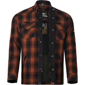 Bores Lumberjack Premium Motorradhemd Orange/Schwarz 3XL