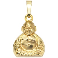 Schmuck Krone Perlenanhänger Anhänger Buddha aus 333 Gelbgold, Unisex, Gold 333 goldfarben