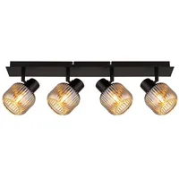 Nowa - Deckenlampe Wohnzimmerleuchte Schlafzimmerlampe 4 Flammig Glas rauch