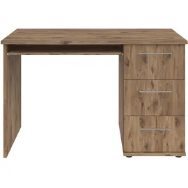 vogl möbelfabrik Schreibtisch VOGL MÖBELFABRIK "Tobi, wahlweise mit 3 Schubkästen oder 1 Schubkasten/1 Tür", braun (wotaneiche), B:115cm H:73cm T:56cm, Tische, Schreibtisch, optional mit Tastaturauszug, Breite 115 cm