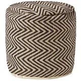 Homescapes Sitzpouf Jute 45 x 40 x 45 cm Schwarz/Natur