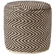 Homescapes Sitzpouf Jute 45 x 40 x 45 cm Schwarz/Natur