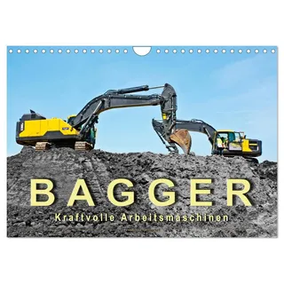 Calvendo Bagger - kraftvolle Arbeitsmaschinen (Wandkalender 2026 DIN A4 quer), CALVENDO Monatskalender: Bagger, imposante Arbeitstiere, die mit viel Feingefühl bedient werden müssen. (CALVENDO Technologie)