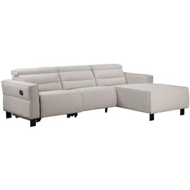 Home Affaire Ecksofa HOME AFFAIRE "Carpari, L-Form, 263 cm, manuelle o. elektrische Relaxfunktion", beige (creme), B:263cm H:97cm T:179cm, Sofas, Ecksofa, USB A/C und Kopfteilverstellung