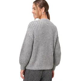 Zero Grobstrickjacke offener Style L, Grey Melange | L