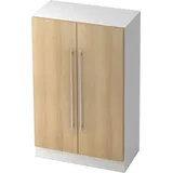 HAMMERBACHER Aktenschrank V7550/W/E/RE weiß, eiche 2 Fachböden 80,0 x 42,0 x 127,0 cm