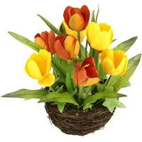 I.GE.A. Kunstblume I.GE.A. "Tulpe", bunt (gelb,orange), B:13cm H:25cm L:13cm, Kunstpflanzen, Im Weidenest, Blume Papageientulpe Blüte Osterdeko