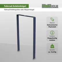 Trutzholm Fahrradständer Fahrradanlehnbügel 115 x 76 cm Flachstahl 13 mm Anthrazit