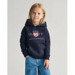 Gant Unisex für Kinder. 806784 Archiv Shield Kinder Hoodie navy (2años= 92cm), Lässig, Baumwolle, Langarm, Kinderbekleidung