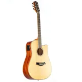 Red Hill DCE-S NT Natural Dreadnought Cutaway Westerngitarre, Massive Fichtendecke, Sapele Korpus, JM-6T Tonabnehmer, Stimmgerät, 4-Band Equalizer