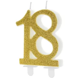18. Geburtstag Kerze gold