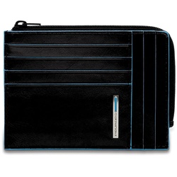 Piquadro Blue Square Reißverschluss-Münzbeutel mit Dokumenten Schwarz