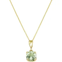 Luigi Merano Kette mit rundem Edelstein Anhänger, Gold 585 Grün Damen