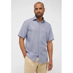 Kurzarmhemd ETERNA "MODERN FIT", Herren, Gr. 39, Normalgrößen, blau (mittelblau), Twill, 100% cotton, tailliert, Kurzarm, Hemden