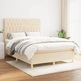 vidaXL Boxspringbett 140 x 200 cm Creme