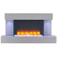 Balderia Elektrokamin Elektro-Wandkamin BALDERIA Aieda – Heizung bis 2000 W, betonoptik, 3D-Flammeneffekt, LED-Beleuchtung, Fernbedienung, Timer, Thermostat grau