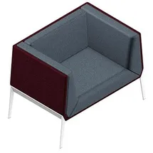 Quadrifoglio Besuchersessel Accord grau, bordeaux weiß Stoff, 1 St.