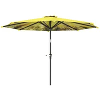 Outsunny Sonnenschirm Ø300 cm, Sonnenschirm mit Handkurbel, Muster,achteckig Balkonschirm