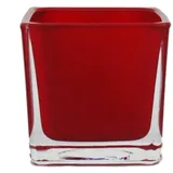 Exotenherz Übertopf Glas-Würfel 6x6x6cm Rot