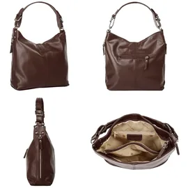 Samantha look Henkeltasche echt Leder, Made in Italy, braun
