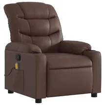 vidaXL Massagesessel 147 x 80,5 x 0 cm Braun Kunstleder mit Fernbedienung