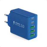 USB C Ladeadapter,Multiport USB C Ladegerät, 50W PD3.0 Power Adapter Schnellladegerät Netzteile USB Stecker für iPhone 16/15/14/13/12/11,Google Pixel,Samsung Galaxy,Tablet,Handys ladestecker