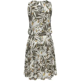 VIVANCE Jerseykleid Sommerkleid Blätterdruck Grün 38