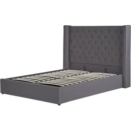 Beliani Beliani, Bett mit Stauraum Samtstoff Lubbon 140 x 200 cm