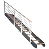 starwood treppen Wangentreppe Kos 108 cm Edelstahl/Holz/Metall