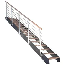 starwood treppen Wangentreppe Kos 108 cm Edelstahl/Holz/Metall